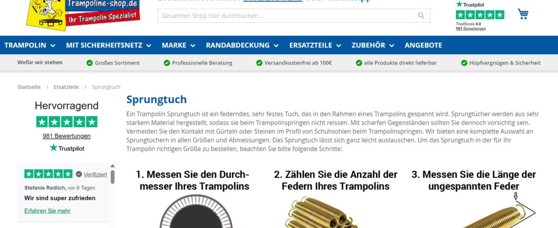 Wie groß sollte ein Trampolin sein?